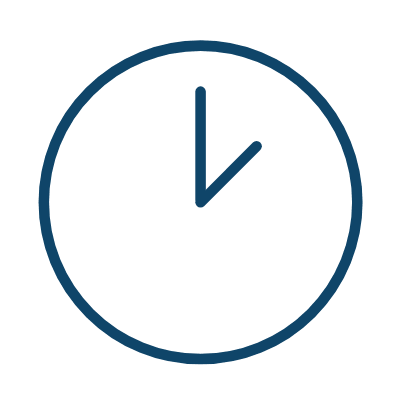 wired outline 45 clock time hover pinch